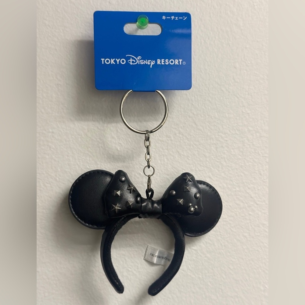 Japan Tokyo Disney Resort Keychain - Minnie Mouse Sequin Ear Headband / Black